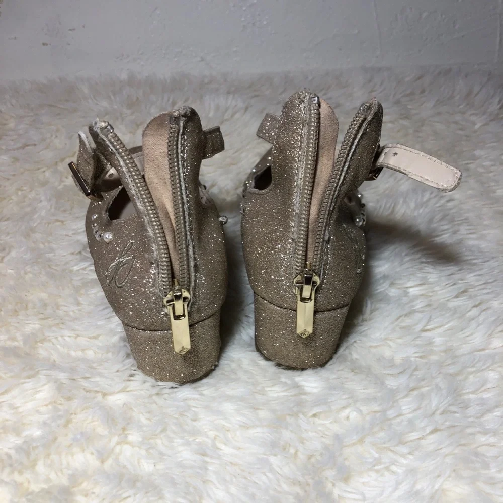 Sam Edelman Glitter Flats with Ankle Strap